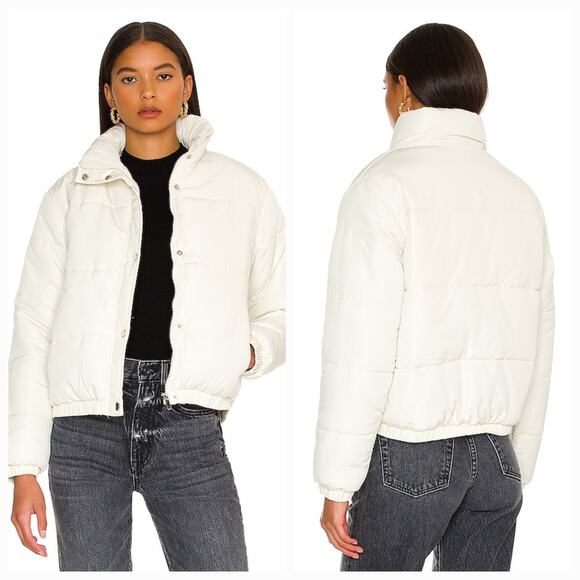 Lovers and Friends Ryann Puffer Jacket in Cream XS - Picture 1 of 14